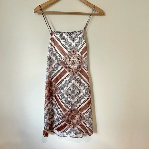 Ricki's Y2K Style Square Neck Satin Bandana Print Dress Size Small - Picture 6 of 12